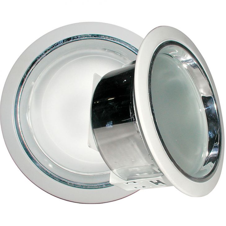 Refletor de Embutir 19Cm com Vidro Fosco E-27 2 Lâmpadas Max 60W Branco