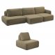 Conjunto Sala de Estar 1 Sofá Retrátil Modulado 312cm e 1 Poltrona Santiago Bouclê Castor G89 - Gran Belo