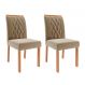Conjunto com 2 Cadeiras Juliana Wood Suede Joli e Madeira