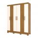 Guarda-Roupa Casal Malbec 4 PT 2 GV Nature e Off White