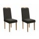 Conjunto com 2 Cadeiras Riva Veludo Chumbo e Freijó