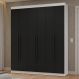 Guarda-Roupa Casal 6 Portas Batentes Branco/Preto/Preto Netuno Madesa
