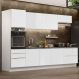 Cozinha Completa Madesa Lux 320004 com Armário e Balcão - Branco/Branco Veludo