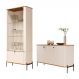 Conjunto Buffet e Cristaleira Rouxinol Off White Nature Preto