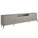 Rack Para Sala de Estar TV 85 Pol 4 Portas Brise Pés Industrial Preto Alef I03 Grigio - Lyam Decor