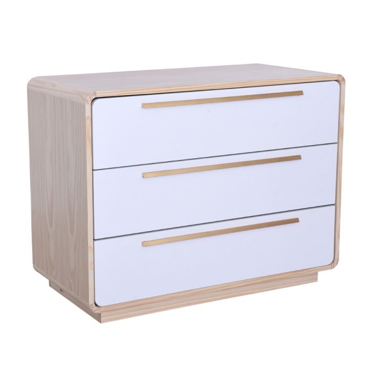 Image of Cômoda Wave 3 Gavetas Nature E Branca PLA-MO895CL73HCWMOB