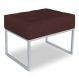 Puff Lisa Suede Marsala Base Metálica Industrial Prata - Pallazio