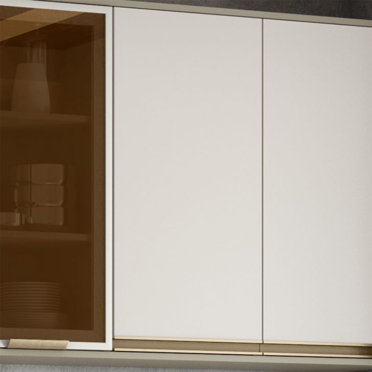 Armário Aéreo Évelin II 1 Porta Duna e Cristal 40 cm