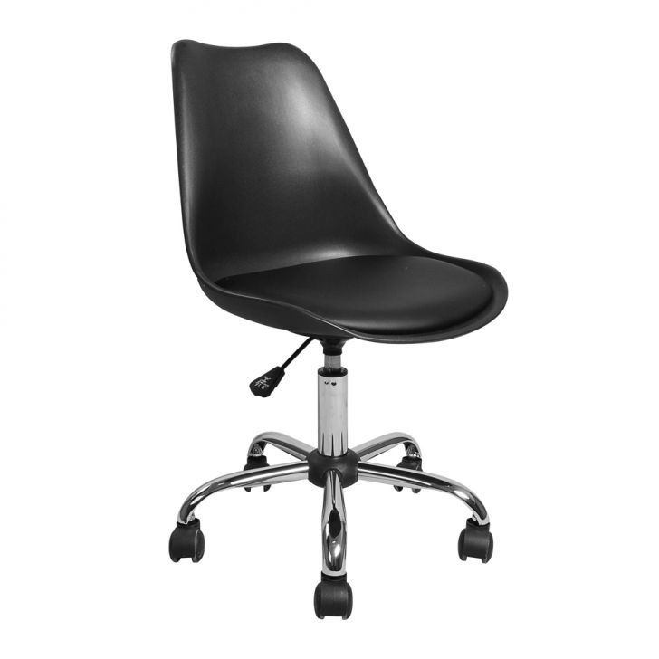 Cadeira De Escritório Secretária Giratória Eames Preta