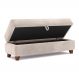 Recamier Calçadeira Bali 1,40m Suede Bege- Inova Decorações