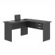 Escrivaninha em L com 02 Gavetas Chair Preto Onix