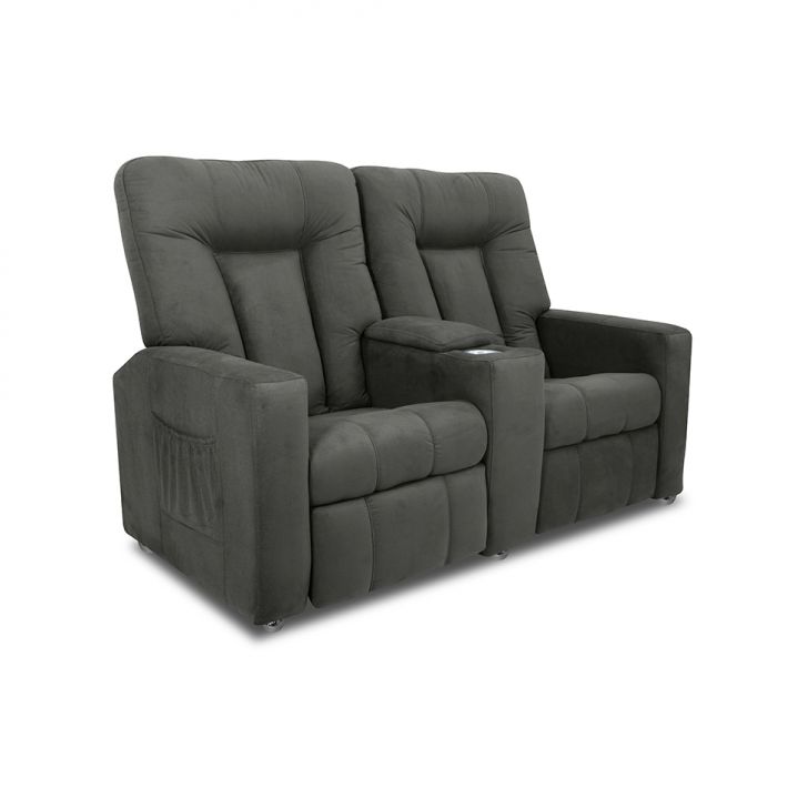 Poltrona Reclinável 2 Lugares Jetta Suede Cinza