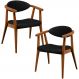 Kit 02 Poltronas Decorativas Para Sala de Estar Jantar Cecília L02 Couríssimo Preto - Lyam Decor
