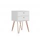 Mesa de Cabeceira Bled 2 Gavetas Branca