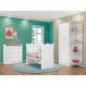Conjunto Infantil Aurora Branco: Guarda-Roupa Aurora + Berço Aurora + Cômoda Aurora