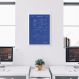 Quadro BluePrint Avião de Caça Azul 100x70 Caixa Branco Azul