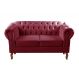 Sofá 2 Lugares Dom Pedro Chesterfield Capitonê Retrô - Suede Bordô