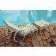 Espreguiçadeira Chaise para Piscina Acapulco Curta com Puff Área Externa Área de Lazer Alumínio Fundido com Almofada Artesane Móveis