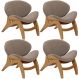 Kit 4 Poltronas Decorativa Orgânica Sala Living Kadosh L02 Bouclê Bege - Lyam Decor