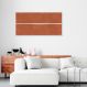 Quadro Laranja Linha Minimalista 86x43 Filete Branco