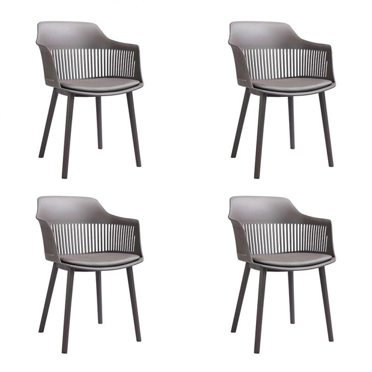 Conjunto com 4 Cadeiras Marcela Cinza