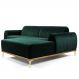Sofá 3 Lugares com Chaise Base de Madeira Euro 245 cm Veludo Verde - Gran Belo