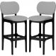 Kit 02 Banquetas Alta Para Cozinha Madeira Fixa Betta L02 Preto Facto Cinza - Lyam Decor