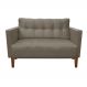 Sofá Retrô Namoradeira 2 Lugares Livia Suede Marrom Rato Pés Chanfrado - D'Rossi