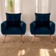 Jogo de Poltronas Decorativas Emma Suede Azul