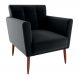 Poltrona Decorativa Pes Palito Cancun Veludo Inca E451 Preto Milani Store