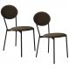 Kit 02 Cadeiras Estofada Para Sala de Jantar Azuri Preto C01 Veludo Marrom Sand - Lyam Decor