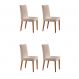 Conjunto com 4 Cadeiras de Jantar Tália II Creme