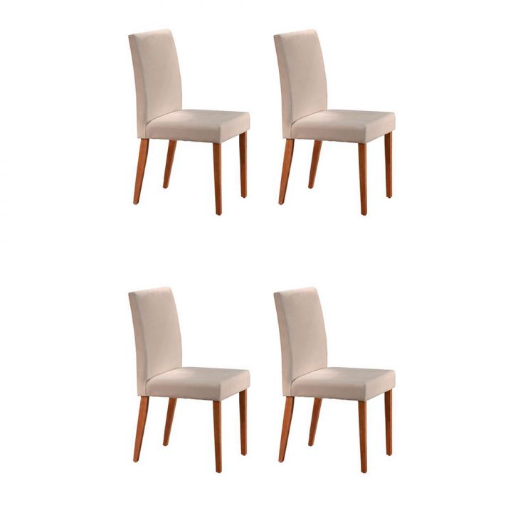 Conjunto com 4 Cadeiras de Jantar Tália II Creme
