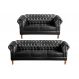 Conjunto De Sofás 2 E 3 Lugares Chesterfield Dom Pedro - Couríssimo Preto