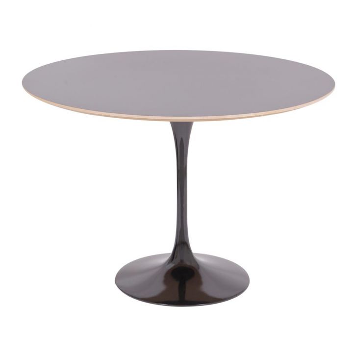 Mesa Saarinen Redonda Fórmica Preta 90cm - Base Preta