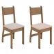 Conjunto 02 Cadeiras Estofadas Pes MDF Milano 40000 Carvalho Savana PLN