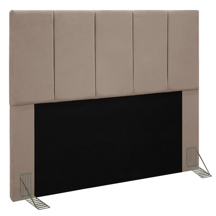 Cabeceira Cama Box Casal King 193cm Pérola D10 Suede Bege - Mpozenato