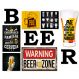 Kit 6 Placas Decorativas Cervejas Churrasco C/ Letras BEER