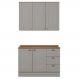 Armario Aereo E Balcao 120cm CE169 Americana Cinza Nature Henn