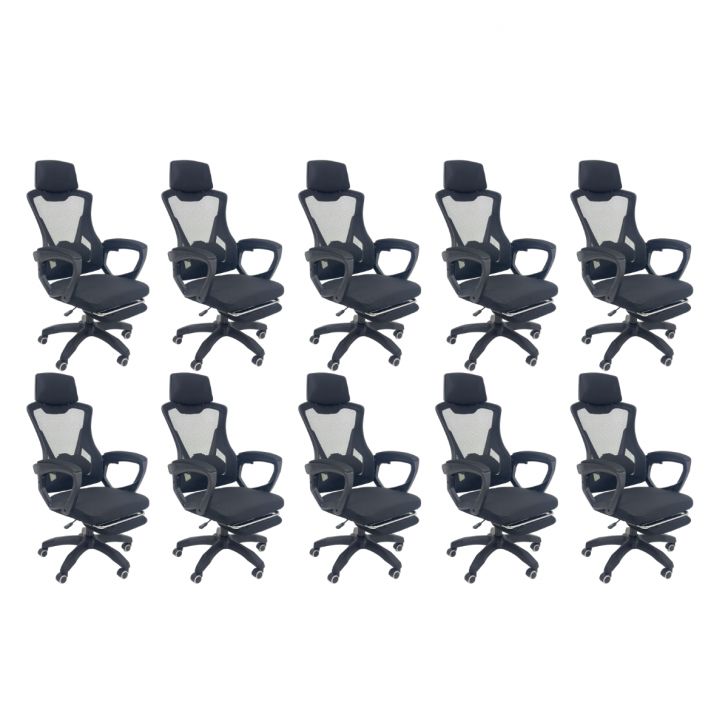 Kit 10 Cadeiras de Escritório Presidente Executiva Oficial Supreme Preto