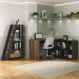 Conjunto de Mesa com Estante de Escritório Nero Star Ipê e Preto