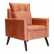 Poltrona Decorativa Ligia Luxo Veludo Terracota - DS Estofados