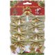 Kit 48 Enfeite Árvore Natal Laço Lacinho Gliter Dourado 6cm