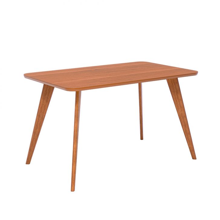 Mesa de Jantar Retangular com Tampo MDF Acerola Cinamomo e Madeira 130 cm