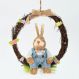 Guirlanda Coelho de Páscoa Decoração Enfeite em Palha 28cm