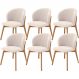 Kit 06 Cadeiras de Jantar e Estar Living Estofada Mia L02 Suede Bege - Lyam Decor