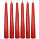 Conjunto 6 Vela Natalina Decoração Vermelho Castiçal De 21cm