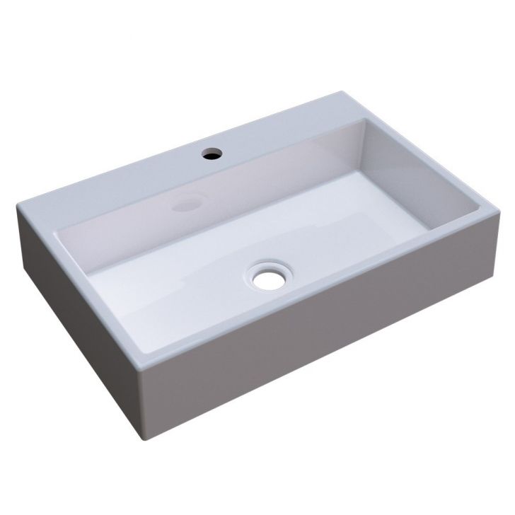 Cuba Pia De Apoio Para Banheiro  Retangular Florenza RT55 Branco C08 - Mpozenato