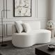 Sofá Decorativo Curvo Orgânico Nature Gaia Suede Branco - Montanaris Decor