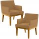 Kit 02 Poltronas Decorativa Para Sala De Estar E Recepção Beatriz W01 Bouclê Mostarda - Lyam Decor